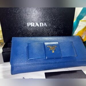PRADA royal blue saffiano leather